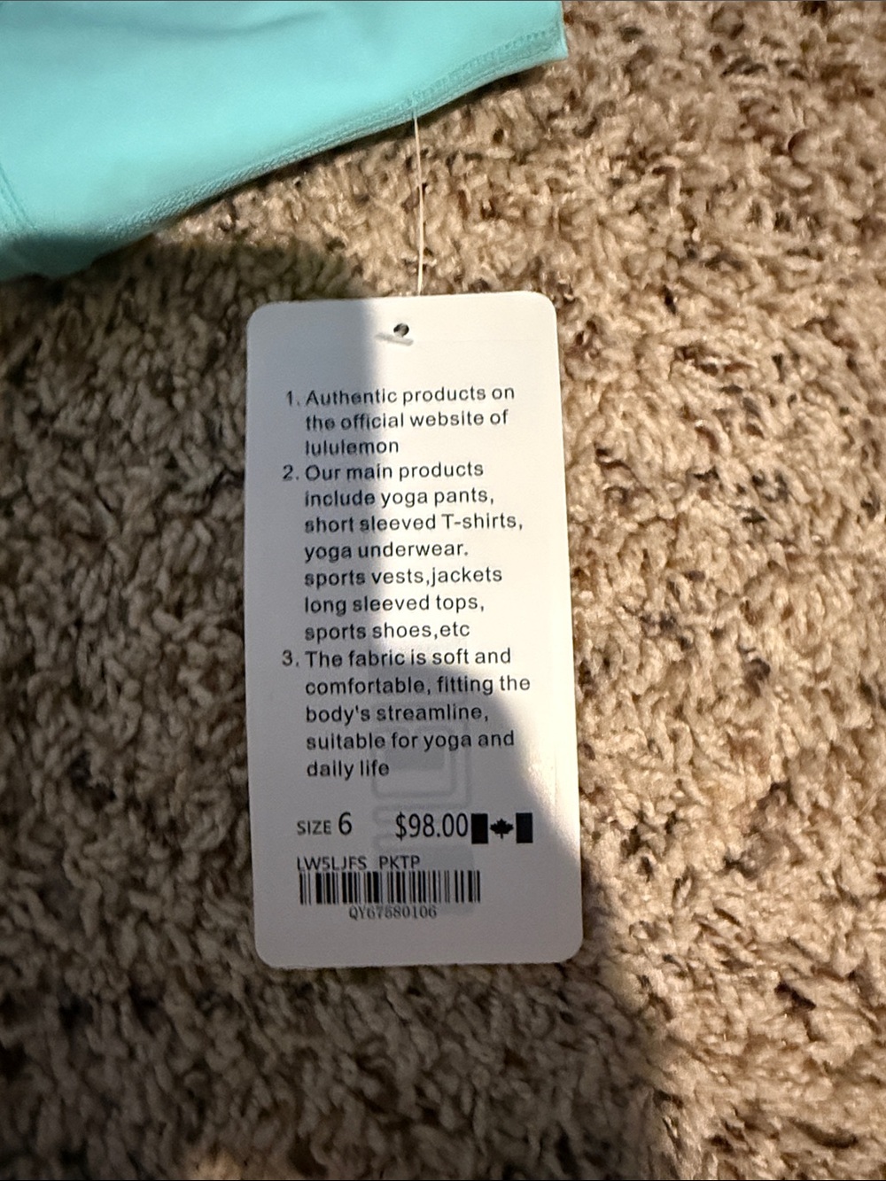 Lululemon size 6 matching set with cropped jacket and leggings in a light blue - Picture 6 of 7